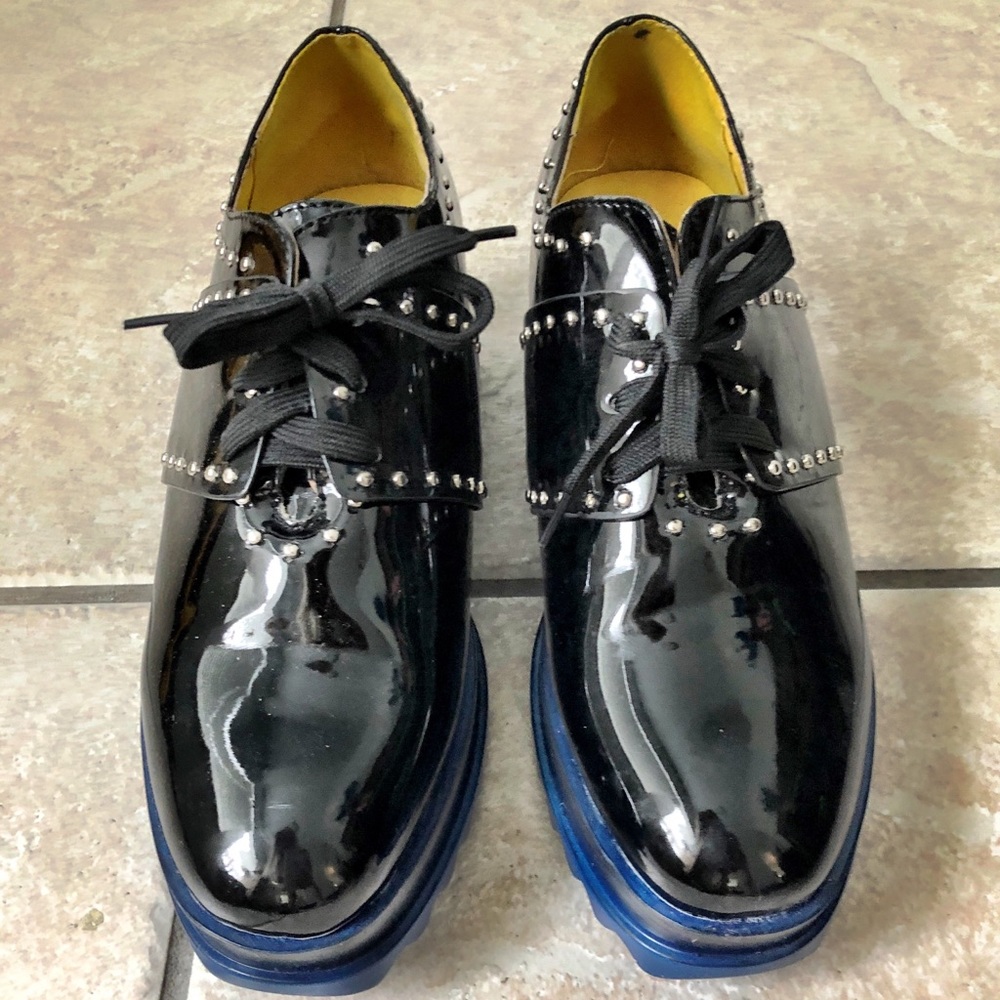 Black patten leather shoes
